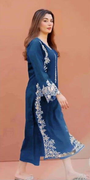 LUXURY 2 PIECE EMBROIDERED SUIT (UNSTITCHED) D#1